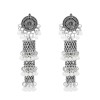 E-6713 3 Layer Vintage Silver Indian Pearl Tassel Pendant Long Earrings for Women
