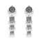 E-6713 3 Layer Vintage Silver Indian Pearl Tassel Pendant Long Earrings for Women