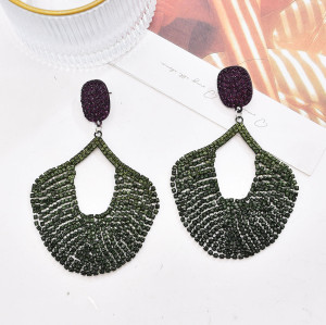 E-6714 New Exaggerated Two-color Women's Woven Geometric Pendant With Personalized Earrings