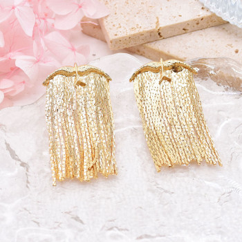E-6715 New Fashion Luxury Gold Multi layered Chain Tassel Women's Metal Pendant Earrings