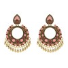 E-6718 Retro Gold Colorful Drip Oil Bell Tassel Round Indian Earrings for Women