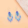 E-6717 Fashion Blue Color Dangle Earrings Tassel For Women Party Gift Jewelry