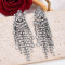 E-6720 Fashion Luxury Multi layered Rhinestone Chain Tassel Earrings Black Multi Women Dangle Earrings