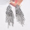 E-6720 Fashion Luxury Multi layered Rhinestone Chain Tassel Earrings Black Multi Women Dangle Earrings