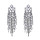 E-6720 Fashion Luxury Multi layered Rhinestone Chain Tassel Earrings Black Multi Women Dangle Earrings
