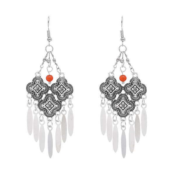 E-6719 Fashion Silver Color Dangle Earrings Metal Drop Tassel For Women Party Gift Jewelry