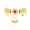 N-8298 Bohemian Gold Metal Red Crystal Flower Waist Belly Chain For Women Dance Belt Body Jewelry