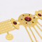 N-8298 Bohemian Gold Metal Red Crystal Flower Waist Belly Chain For Women Dance Belt Body Jewelry