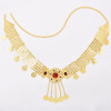 N-8298 Bohemian Gold Metal Red Crystal Flower Waist Belly Chain For Women Dance Belt Body Jewelry