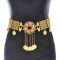 N-8298 Bohemian Gold Metal Red Crystal Flower Waist Belly Chain For Women Dance Belt Body Jewelry