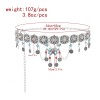 N-8299 Retro Silver Carved Flower Coins Tassel Butterfly Pendant Metal Waist Belly Chains Body Jewelry