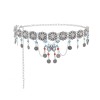 N-8299 Retro Silver Carved Flower Coins Tassel Butterfly Pendant Metal Waist Belly Chains Body Jewelry