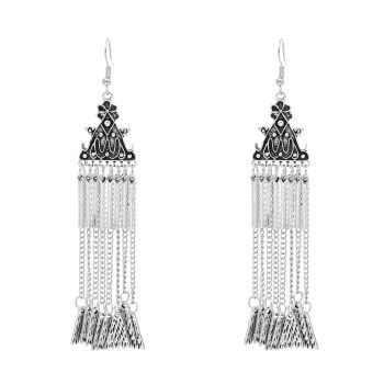 E-6724 Long Chain Pendant Women Drop Earrings Vintage Bohemian Ethnic Charms Earrings