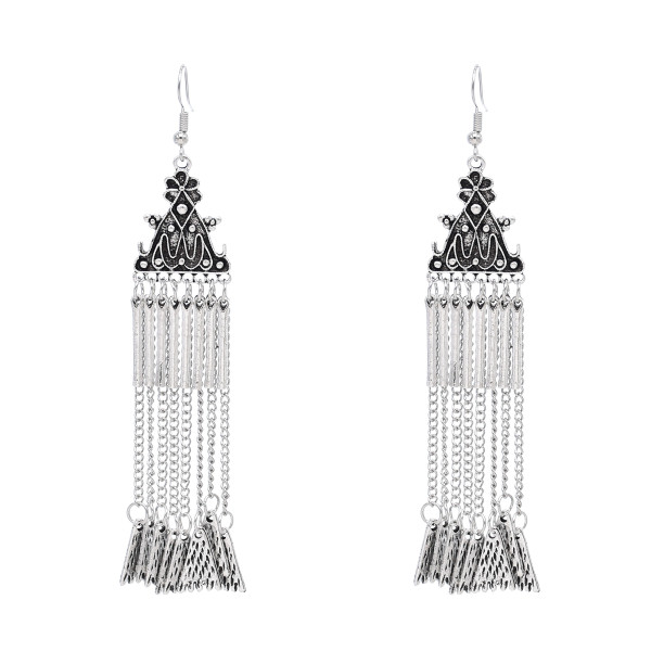 E-6724 Long Chain Pendant Women Drop Earrings Vintage Bohemian Ethnic Charms Earrings