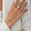B-1321 Fashion Style Gold Plated Heart Beads Bracelet with Ring