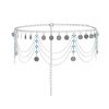 N-8276 Coin Tassel Women Body Jewelry Statement Vintage Acrylic Waist Chains