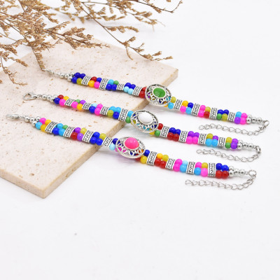 B-1322 Exclusive Custom Colored Beaded Bohemian Style Women's Fashion Bracelet