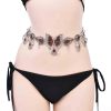 N-8309 Fashion Silver Color Chain Red Crystal Butterfly Pattern Body Waist Chains for Women