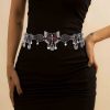 N-8309 Fashion Silver Color Chain Red Crystal Butterfly Pattern Body Waist Chains for Women