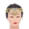 F-1160 Vintage Style Gold Silver Leaf Tassel Crystal Choker Necklace or Hairband