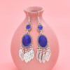 E-6727 Leaves Tassels Women Drop Earrings Vintage Bohemian Ethnic Charms Earrings
