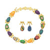 N-8313 E-6728 Vintage Style Court Baroque Necklace  Earring Jewelry Sets Multi Color Eggs Bow-knot Choker