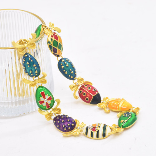 N-8313 E-6728 Vintage Style Court Baroque Necklace  Earring Jewelry Sets Multi Color Eggs Bow-knot Choker