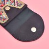 N-8315 Red Beaded Turquoise Flower Short Hand Bag Purse Cosmetic Bag for Women Girls party Accessories