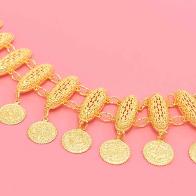 N-8320 Fashion Golden Color Hollow Out Chain Body Waist Chains for Women Metal Belt