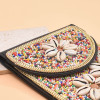N-8322 Bohemian Brown Beaded Shell Flower Short Hand Bag Purse Cosmetic Bag for Women Girls