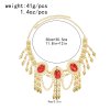 F-1161 Tassel Women Hair Jewelry Acrylic Pendant Ethnic Alloy Headband