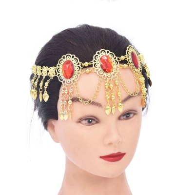 F-1161 Tassel Women Hair Jewelry Acrylic Pendant Ethnic Alloy Headband