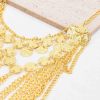 N-8326 Luxury Gold Multilayers Coin Tassel Head Chains Mask Veil Face Chains for Women Lady Dance Night Club Party Jewelry