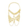 F-1164 Middle Eastern Ethnic Gold Coins Cross Long Chains Headwear Hair Accessories Face Mask