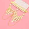 F-1164 Middle Eastern Ethnic Gold Coins Cross Long Chains Headwear Hair Accessories Face Mask