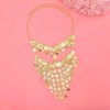 F-1166 Coin Tassel Hair Jewelry Golden Arab Ethnic Love Pendant Face Chains