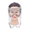 F-1165 Women Hair Jewelry Silver Coin Tassel Arab Ethnic Love Pendant Face Chains Mask