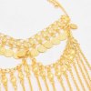 F-1170 Long Tassel Women Hair Jewelry Golden Coin Arab Face Chains
