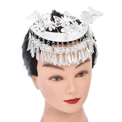 F-1172 Miao Feng Butterfly Flower Tassel Pendant Headwear