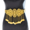 N-8339 Gold Ethnic Coin Tassel Body Chain Gold Charm Carving Hollow Out Sexy Belly Dance Chain Women's Jewelry Gift