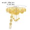 N-8340 Gold Large Flower Rhinestone Long Chain Coin Tassel Metal Belt Body Jewelry