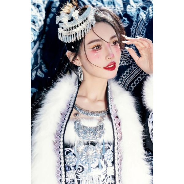 F-1172 Miao Feng Butterfly Flower Tassel Pendant Headwear