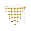 N-8342 Ethnic Boho Triangle Gold Coin Pendant Metal Gold Waist Body Chain for Women