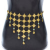 N-8342 Ethnic Boho Triangle Gold Coin Pendant Metal Gold Waist Body Chain for Women
