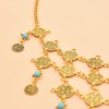 N-8342 Ethnic Boho Triangle Gold Coin Pendant Metal Gold Waist Body Chain for Women