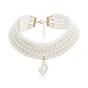 N-8343 Baroque Fashion Luxury Four Layer Imitation Pearl Irregular Pearl Pendant Necklace
