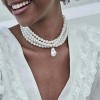 N-8343 Baroque Fashion Luxury Four Layer Imitation Pearl Irregular Pearl Pendant Necklace