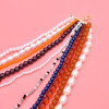 N-8345 Fashionable multi-layer rice bead pendant necklace