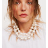 N-7876 2 Pieces Pearl Women Necklace Set Baroque Wedding Party Statement Necklace