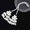 F-1177 Ethnic Women Hair Jewelry Alloy Tassel Butterfly Silver Hairwear